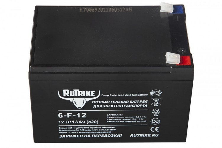 Тяговый гелевый аккумулятор RuTrike 6-F-12 (12V13A/H C20) в Оренбурге