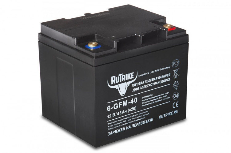Тяговый гелевый аккумулятор RuTrike 6-GFM-40A (12V43A/H C20) в Оренбурге
