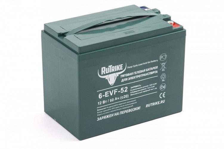 Тяговый гелевый аккумулятор RuTrike 6-EVF-52A (12V52A/H C3) в Оренбурге