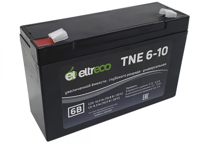 Тяговый аккумулятор Eltreco TNE6-10 (6V10A/H C20) в Оренбурге