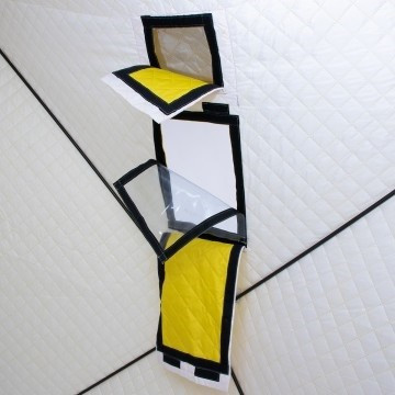 Палатка для рыбалки Helios утепл. Куб 1,8х1,8 желтый/серый в Оренбурге