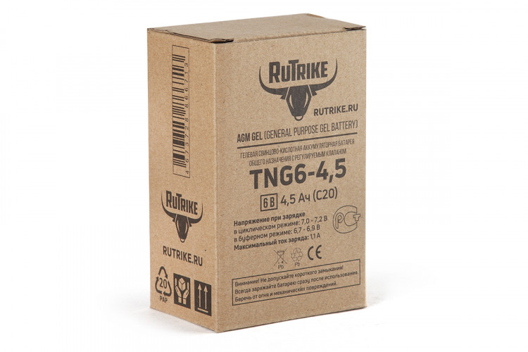 Тяговый гелевый аккумулятор RuTrike TNG 6-4,5 (6V4,5A/H C20) в Оренбурге