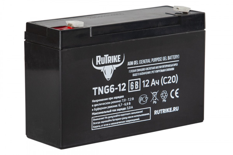 Тяговый гелевый аккумулятор RuTrike TNG 6-12 (6V12A/H C20) в Оренбурге