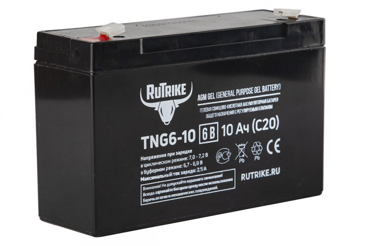 Тяговый гелевый аккумулятор RuTrike TNG 6-10 (6V10A/H C20) в Оренбурге