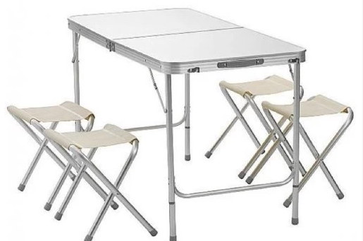 Набор стол раскладной водостойкий 120х60 и 4 табурета в Оренбурге